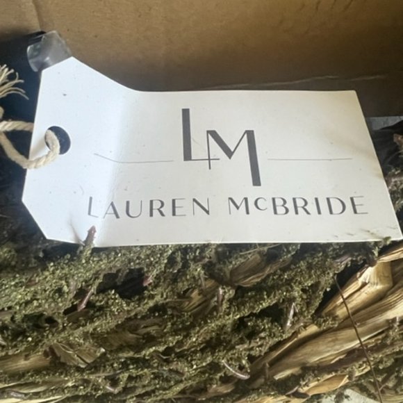 24" Illuminated Harvest Corn Leaf and Vine Wreath by Lauren McBride NEW - Picture 2 of 6